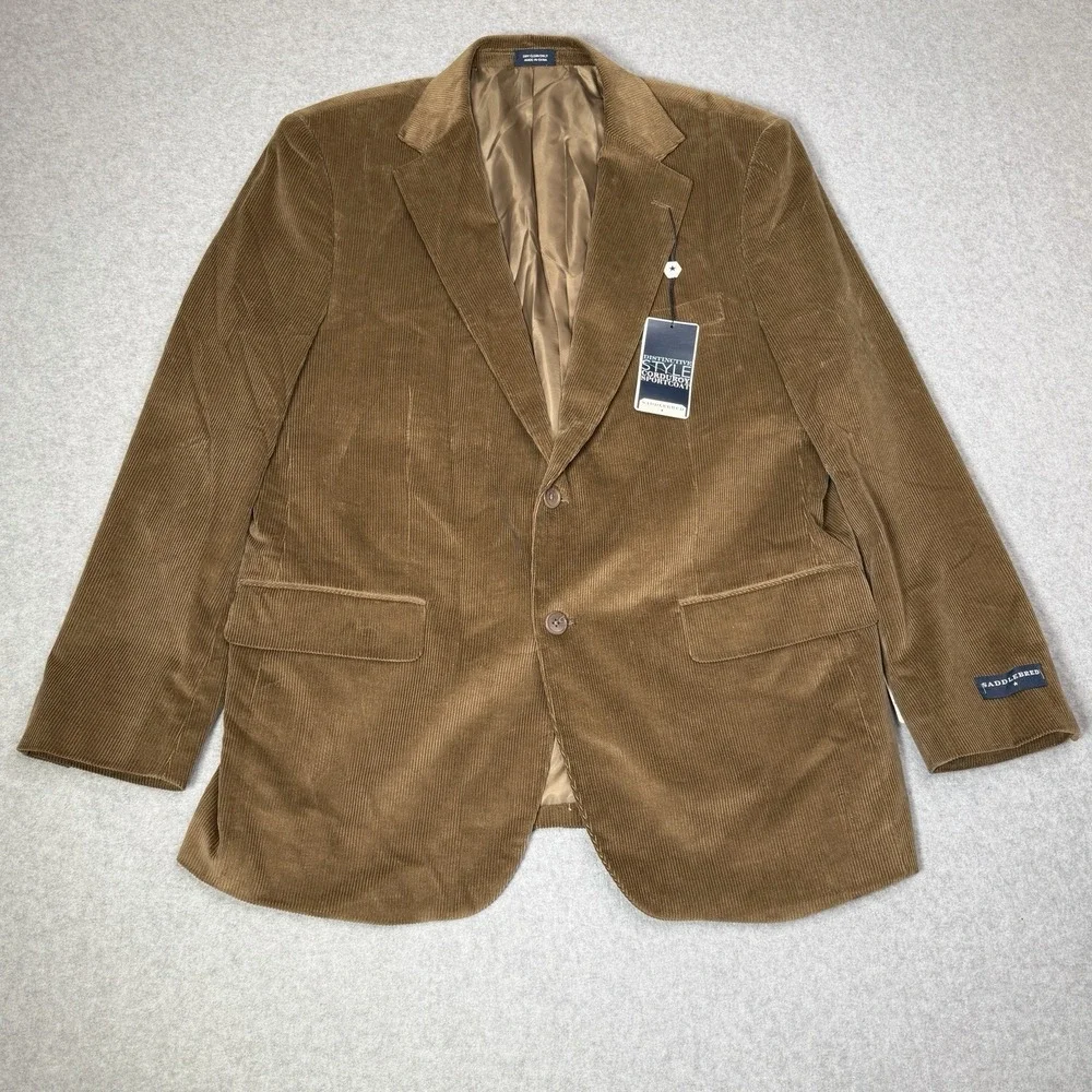 New Saddlebred Brown Corduroy Sport Coat Casual Blazer Men's Size 42 Short NWT